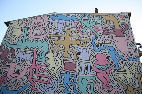 Graffiti mural Keith Haring