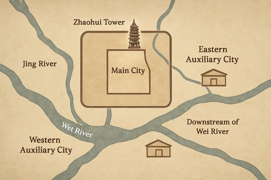 Zhaohui Tower Spatial Geographic Map