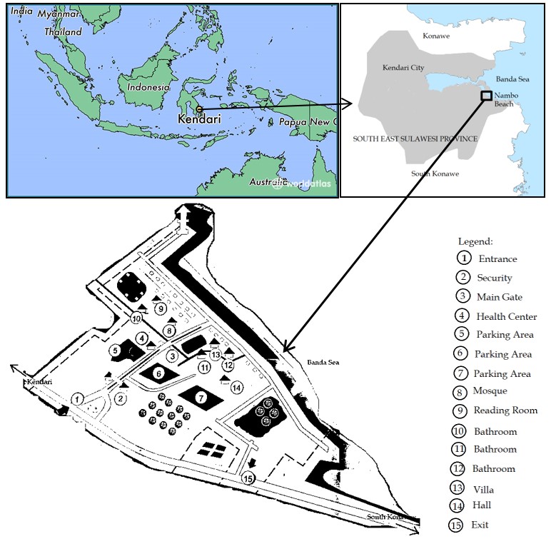 Map of Nambo Beach in Kendari City Southeast Sulawesi